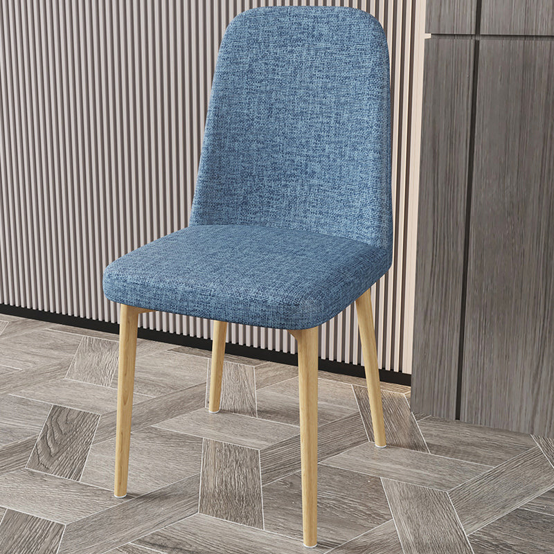 Scandinavian Home Parsons Chair Upholstered Solid Back Metal Dining Room Chair Gray-Blue 1 Piece Natural Wood Clearhalo ' kitchen&dining_furn' 'Dining Chairs' 'Dining Tables & Seating' 'dining_chair' 'furn' 'furn_dining_chair' 'Furniture' 'furniture_dining_chair' 'Kitchen & Dining Furniture' 'kitchen' 3780274