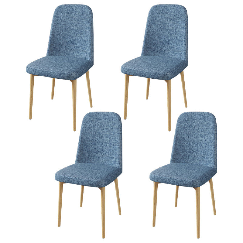 Scandinavian Home Parsons Chair Upholstered Solid Back Metal Dining Room Chair Gray-Blue 4 Piece Set Natural Wood Clearhalo ' kitchen&dining_furn' 'Dining Chairs' 'Dining Tables & Seating' 'dining_chair' 'furn' 'furn_dining_chair' 'Furniture' 'furniture_dining_chair' 'Kitchen & Dining Furniture' 'kitchen' 3780275