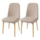 Scandinavian Home Parsons Chair Upholstered Solid Back Metal Dining Room Chair Off-White 2 Piece Set Natural Wood Clearhalo ' kitchen&dining_furn' 'Dining Chairs' 'Dining Tables & Seating' 'dining_chair' 'furn' 'furn_dining_chair' 'Furniture' 'furniture_dining_chair' 'Kitchen & Dining Furniture' 'kitchen' 3780277