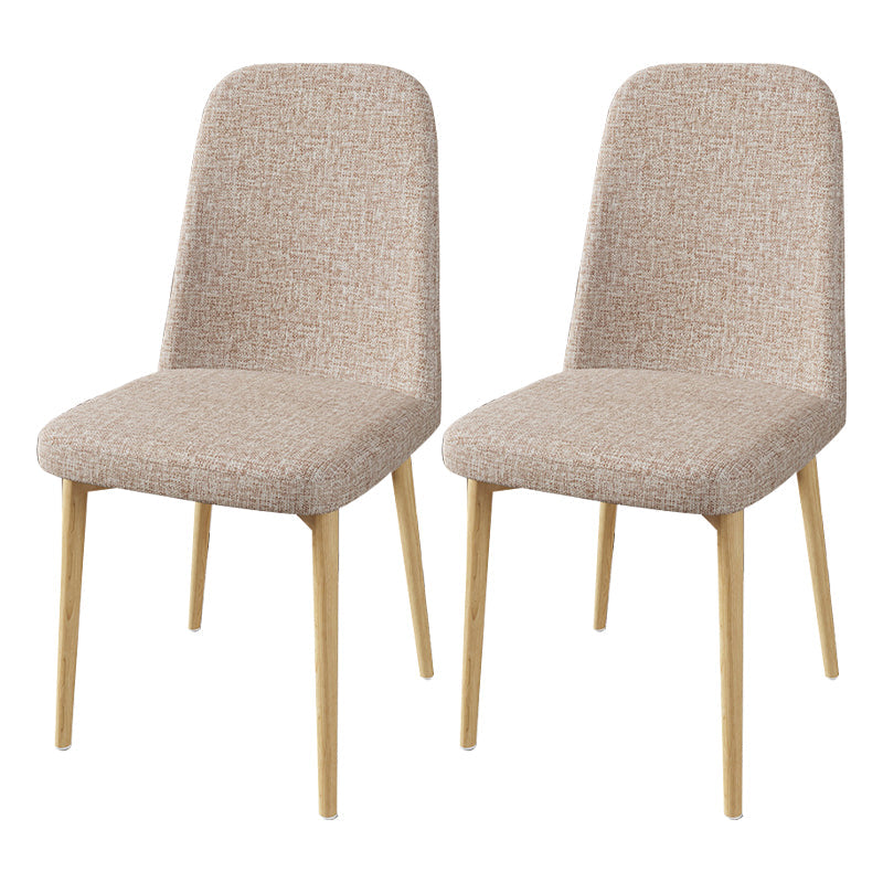 Scandinavian Home Parsons Chair Upholstered Solid Back Metal Dining Room Chair Off-White 2 Piece Set Natural Wood Clearhalo ' kitchen&dining_furn' 'Dining Chairs' 'Dining Tables & Seating' 'dining_chair' 'furn' 'furn_dining_chair' 'Furniture' 'furniture_dining_chair' 'Kitchen & Dining Furniture' 'kitchen' 3780277