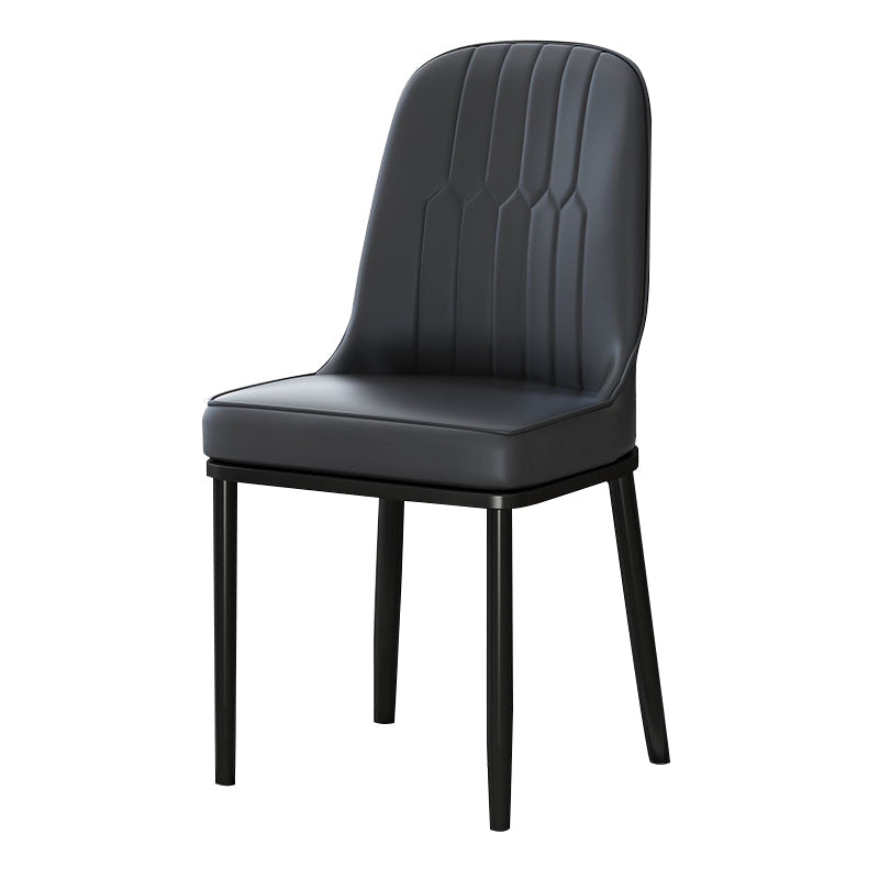 Metal Scandinavian Style Dining Chair Cushioned Parsons Armless Chair for Dining Room Clearhalo ' kitchen&dining_furn' 'Dining Chairs' 'Dining Tables & Seating' 'dining_chair' 'furn' 'furn_dining_chair' 'Furniture' 'furniture_dining_chair' 'Kitchen & Dining Furniture' 'kitchen' 3780287