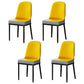 Metal Scandinavian Style Dining Chair Cushioned Parsons Armless Chair for Dining Room Light Yellow 4 Piece Set Clearhalo ' kitchen&dining_furn' 'Dining Chairs' 'Dining Tables & Seating' 'dining_chair' 'furn' 'furn_dining_chair' 'Furniture' 'furniture_dining_chair' 'Kitchen & Dining Furniture' 'kitchen' 3780294