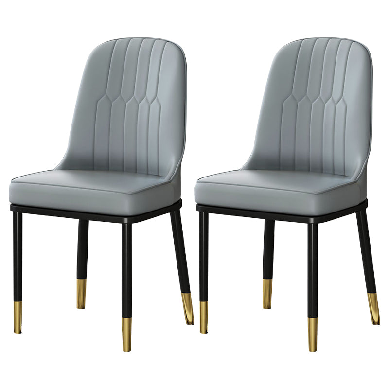 Metal Scandinavian Style Dining Chair Cushioned Parsons Armless Chair for Dining Room Light Gray 2 Piece Set Clearhalo ' kitchen&dining_furn' 'Dining Chairs' 'Dining Tables & Seating' 'dining_chair' 'furn' 'furn_dining_chair' 'Furniture' 'furniture_dining_chair' 'Kitchen & Dining Furniture' 'kitchen' 3780311