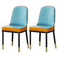 Metal Scandinavian Style Dining Chair Cushioned Parsons Armless Chair for Dining Room Blue 2 Piece Set Clearhalo ' kitchen&dining_furn' 'Dining Chairs' 'Dining Tables & Seating' 'dining_chair' 'furn' 'furn_dining_chair' 'Furniture' 'furniture_dining_chair' 'Kitchen & Dining Furniture' 'kitchen' 3780320