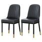 Metal Scandinavian Style Dining Chair Cushioned Parsons Armless Chair for Dining Room Black-Gold 2 Piece Set Clearhalo ' kitchen&dining_furn' 'Dining Chairs' 'Dining Tables & Seating' 'dining_chair' 'furn' 'furn_dining_chair' 'Furniture' 'furniture_dining_chair' 'Kitchen & Dining Furniture' 'kitchen' 3780326