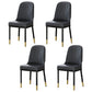 Metal Scandinavian Style Dining Chair Cushioned Parsons Armless Chair for Dining Room Black-Gold 4 Piece Set Clearhalo ' kitchen&dining_furn' 'Dining Chairs' 'Dining Tables & Seating' 'dining_chair' 'furn' 'furn_dining_chair' 'Furniture' 'furniture_dining_chair' 'Kitchen & Dining Furniture' 'kitchen' 3780327