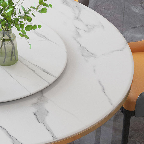 Metal Contemporary Round Dining Table Sintered Stone Table with Pedestal Base Clearhalo ' dining_table' 'Dining Tables & Seating' 'Dining Tables' 'furn' 'furn_dining_table' 'Furniture' 'furniture_dining_table' 'Kitchen & Dining Furniture' 'kitchen&dining_furn' 'kitchen' 'kitchen_dining_table' 3815720