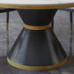 Metal Contemporary Round Dining Table Sintered Stone Table with Pedestal Base Clearhalo ' dining_table' 'Dining Tables & Seating' 'Dining Tables' 'furn' 'furn_dining_table' 'Furniture' 'furniture_dining_table' 'Kitchen & Dining Furniture' 'kitchen&dining_furn' 'kitchen' 'kitchen_dining_table' 3815721