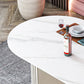 Glam Sintered Stone Top Kitchen Dining Table Oval Standard Dining Table with Double Pedestal Bases Clearhalo ' dining_table' 'Dining Tables & Seating' 'Dining Tables' 'furn' 'furn_dining_table' 'Furniture' 'furniture_dining_table' 'Kitchen & Dining Furniture' 'kitchen&dining_furn' 'kitchen' 'kitchen_dining_table' 3815759