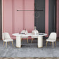 Glam Sintered Stone Top Kitchen Dining Table Oval Standard Dining Table with Double Pedestal Bases Clearhalo ' dining_table' 'Dining Tables & Seating' 'Dining Tables' 'furn' 'furn_dining_table' 'Furniture' 'furniture_dining_table' 'Kitchen & Dining Furniture' 'kitchen&dining_furn' 'kitchen' 'kitchen_dining_table' 3815765