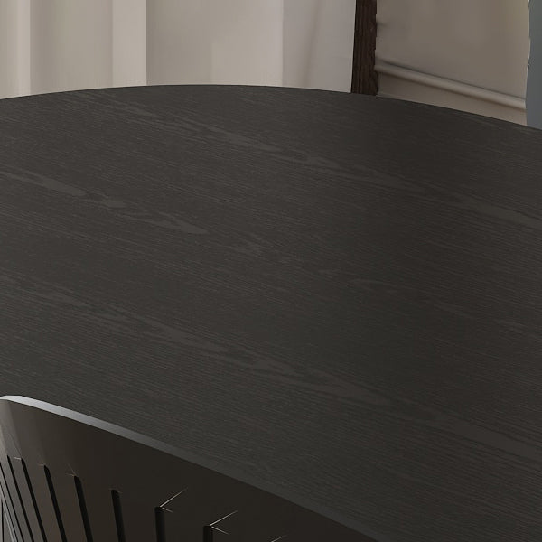 Minimalist Black Kitchen Dining Table Solid Wood Oval Shape Dining Table with Double Pedestal Bases Clearhalo ' dining_table' 'Dining Tables & Seating' 'Dining Tables' 'furn' 'furn_dining_table' 'Furniture' 'furniture_dining_table' 'Kitchen & Dining Furniture' 'Kitchen Furniture' 'kitchen&dining_furn' 'kitchen' 'kitchen_dining_table' 3815795
