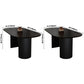 Minimalist Black Kitchen Dining Table Solid Wood Oval Shape Dining Table with Double Pedestal Bases Clearhalo ' dining_table' 'Dining Tables & Seating' 'Dining Tables' 'furn' 'furn_dining_table' 'Furniture' 'furniture_dining_table' 'Kitchen & Dining Furniture' 'Kitchen Furniture' 'kitchen&dining_furn' 'kitchen' 'kitchen_dining_table' 3815798