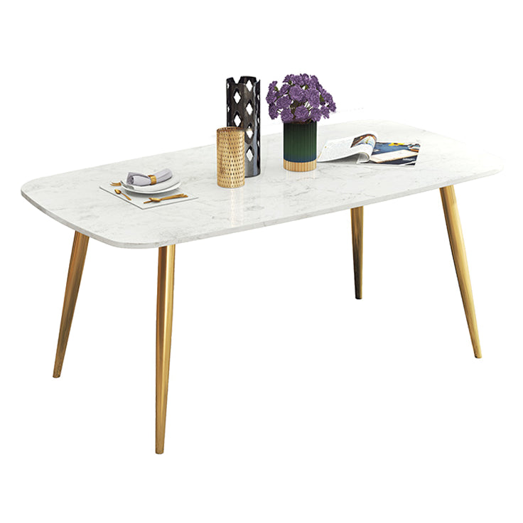 Marble Dining Site Table Traditional Luxury Rectangle Dining Table for Kitchen Home Four Leg Without Chairs Clearhalo ' dining_table' 'Dining Tables & Seating' 'Dining Tables' 'furn' 'furn_dining_table' 'Furniture' 'furniture_dining_table' 'Kitchen & Dining Furniture' 'kitchen&dining_furn' 'kitchen' 'kitchen_dining_table' 3815800