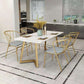 Marble Dining Site Table Traditional Luxury Rectangle Dining Table for Kitchen Home Clearhalo ' dining_table' 'Dining Tables & Seating' 'Dining Tables' 'furn' 'furn_dining_table' 'Furniture' 'furniture_dining_table' 'Kitchen & Dining Furniture' 'kitchen&dining_furn' 'kitchen' 'kitchen_dining_table' 3815801