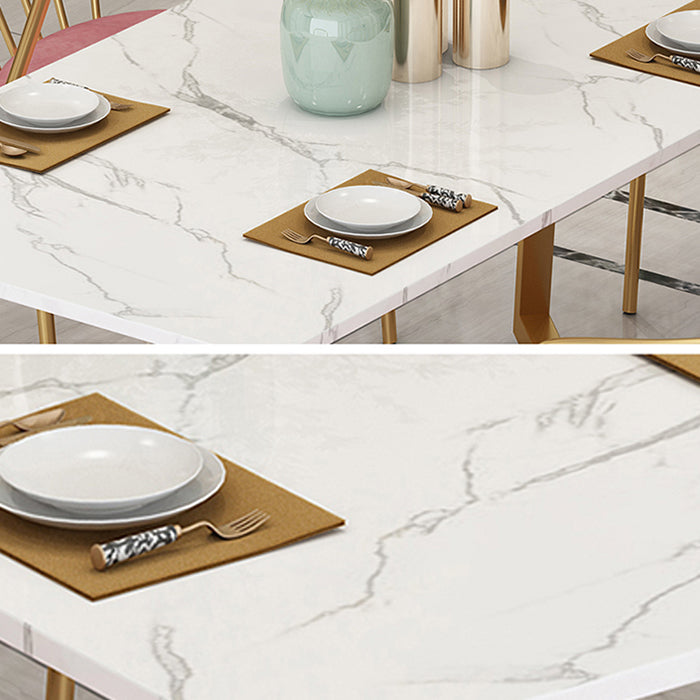 Marble Dining Site Table Traditional Luxury Rectangle Dining Table for Kitchen Home Clearhalo ' dining_table' 'Dining Tables & Seating' 'Dining Tables' 'furn' 'furn_dining_table' 'Furniture' 'furniture_dining_table' 'Kitchen & Dining Furniture' 'kitchen&dining_furn' 'kitchen' 'kitchen_dining_table' 3815805