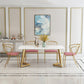 Marble Dining Site Table Traditional Luxury Rectangle Dining Table for Kitchen Home Clearhalo ' dining_table' 'Dining Tables & Seating' 'Dining Tables' 'furn' 'furn_dining_table' 'Furniture' 'furniture_dining_table' 'Kitchen & Dining Furniture' 'kitchen&dining_furn' 'kitchen' 'kitchen_dining_table' 3815813
