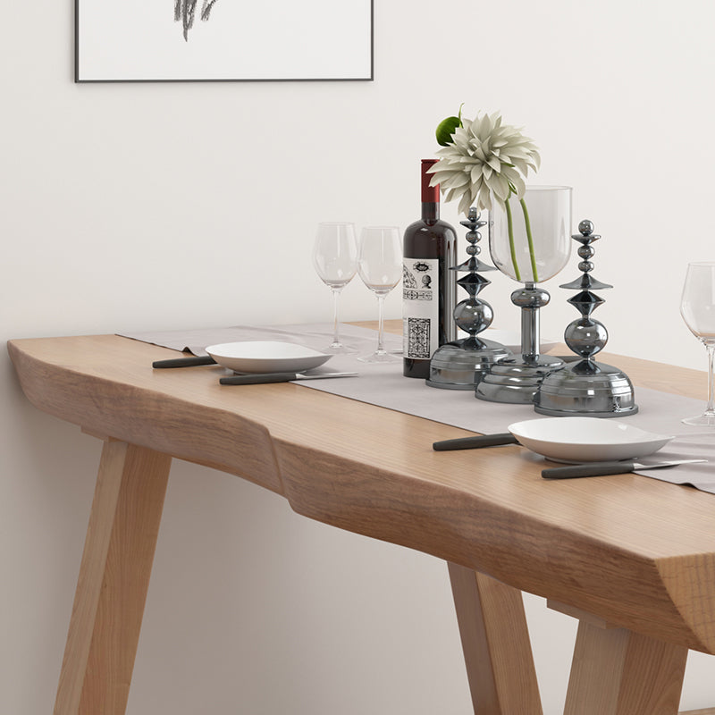 Contemporary Rectangle Shape Standard Dining Table Khaki Kitchen Dining Table with 4 Legs Base Clearhalo ' dining_table' 'Dining Tables & Seating' 'Dining Tables' 'furn' 'furn_dining_table' 'Furniture' 'furniture_dining_table' 'Kitchen & Dining Furniture' 'kitchen&dining_furn' 'kitchen' 'kitchen_dining_table' 3815815