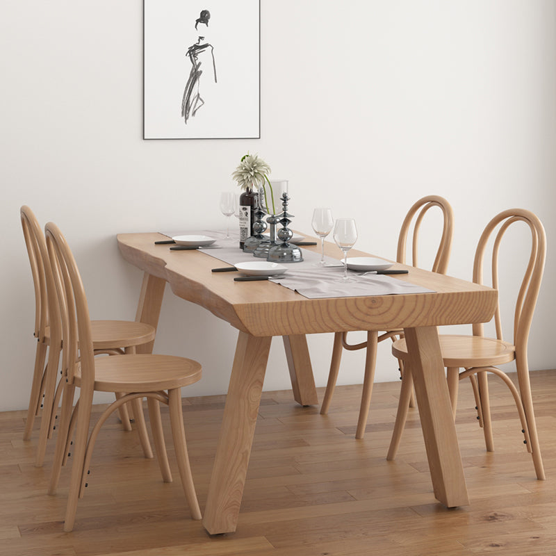 Contemporary Rectangle Shape Standard Dining Table Khaki Kitchen Dining Table with 4 Legs Base Clearhalo ' dining_table' 'Dining Tables & Seating' 'Dining Tables' 'furn' 'furn_dining_table' 'Furniture' 'furniture_dining_table' 'Kitchen & Dining Furniture' 'kitchen&dining_furn' 'kitchen' 'kitchen_dining_table' 3815817