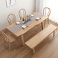 Contemporary Rectangle Shape Standard Dining Table Khaki Kitchen Dining Table with 4 Legs Base Clearhalo ' dining_table' 'Dining Tables & Seating' 'Dining Tables' 'furn' 'furn_dining_table' 'Furniture' 'furniture_dining_table' 'Kitchen & Dining Furniture' 'kitchen&dining_furn' 'kitchen' 'kitchen_dining_table' 3815818