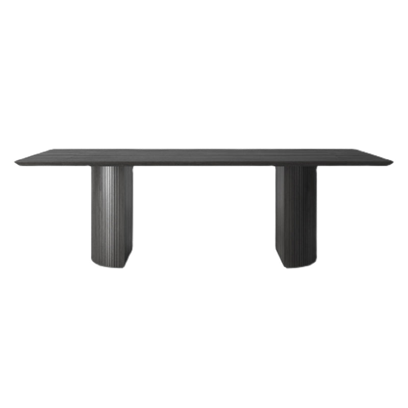 Solid Wood Rectangle Dining Table Modern Contemporary Kitchen Wood Table with Double Pedestal Clearhalo ' dining_table' 'Dining Tables & Seating' 'Dining Tables' 'furn' 'furn_dining_table' 'Furniture' 'furniture_dining_table' 'Kitchen & Dining Furniture' 'kitchen&dining_furn' 'kitchen' 'kitchen_dining_table' 3815865