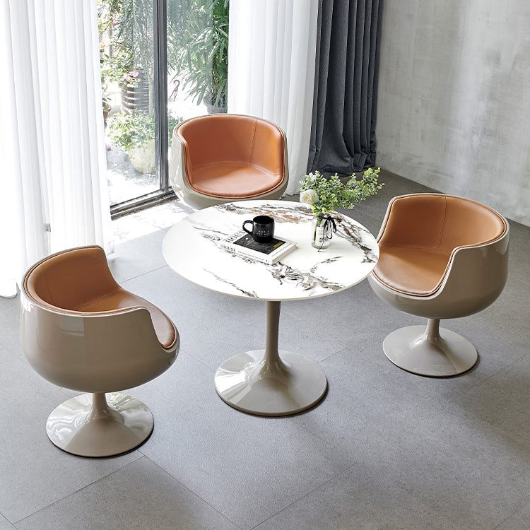 Round Shape White Dining Table Sintered Stone Table Modern with Tulip Base Clearhalo ' dining_table' 'Dining Tables & Seating' 'Dining Tables' 'furn' 'furn_dining_table' 'Furniture' 'furniture_dining_table' 'Kitchen & Dining Furniture' 'kitchen&dining_furn' 'kitchen' 'kitchen_dining_table' 3815869