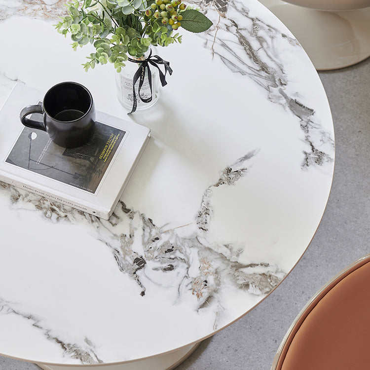 Round Shape White Dining Table Sintered Stone Table Modern with Tulip Base Clearhalo ' dining_table' 'Dining Tables & Seating' 'Dining Tables' 'furn' 'furn_dining_table' 'Furniture' 'furniture_dining_table' 'Kitchen & Dining Furniture' 'kitchen&dining_furn' 'kitchen' 'kitchen_dining_table' 3815871