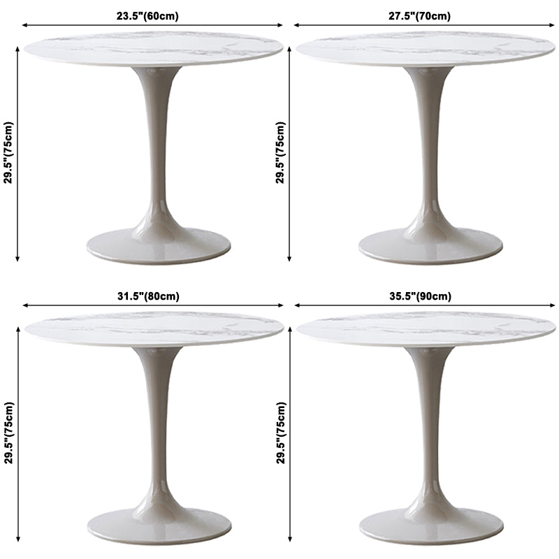Round Shape White Dining Table Sintered Stone Table Modern with Tulip Base Clearhalo ' dining_table' 'Dining Tables & Seating' 'Dining Tables' 'furn' 'furn_dining_table' 'Furniture' 'furniture_dining_table' 'Kitchen & Dining Furniture' 'kitchen&dining_furn' 'kitchen' 'kitchen_dining_table' 3815877