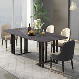 Traditional Luxury Dining Table Marble Dining Site Table for Dining Room Clearhalo ' dining_table' 'Dining Tables & Seating' 'Dining Tables' 'furn' 'furn_dining_table' 'Furniture' 'furniture_dining_table' 'Kitchen & Dining Furniture' 'kitchen&dining_furn' 'kitchen' 'kitchen_dining_table' 3815912