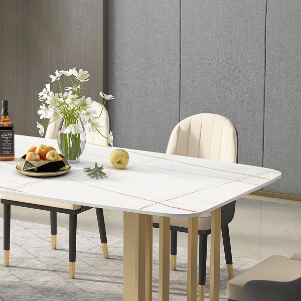 Traditional Luxury Dining Table Marble Dining Site Table for Dining Room Clearhalo ' dining_table' 'Dining Tables & Seating' 'Dining Tables' 'furn' 'furn_dining_table' 'Furniture' 'furniture_dining_table' 'Kitchen & Dining Furniture' 'kitchen&dining_furn' 'kitchen' 'kitchen_dining_table' 3815914