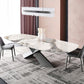 Metal Traditional Luxury Rectangular Dining Table Sintered Stone Dining Table with Pedestal Base Clearhalo ' dining_table' 'Dining Tables & Seating' 'Dining Tables' 'furn' 'furn_dining_table' 'Furniture' 'furniture_dining_table' 'Kitchen & Dining Furniture' 'kitchen&dining_furn' 'kitchen' 'kitchen_dining_table' 3815933