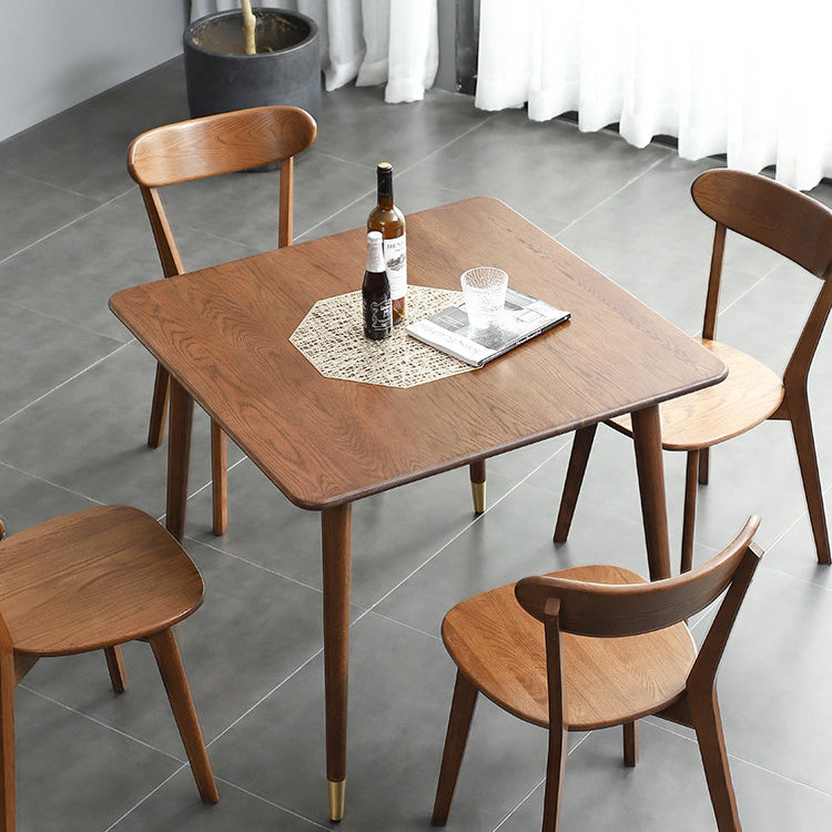 Square Industrial Dining Table Wood Color Fixed Table with Oakwood Solid Wood Clearhalo ' dining_table' 'Dining Tables & Seating' 'Dining Tables' 'furn' 'furn_dining_table' 'Furniture' 'furniture_dining_table' 'Kitchen & Dining Furniture' 'kitchen&dining_furn' 'kitchen' 'kitchen_dining_table' 3815934