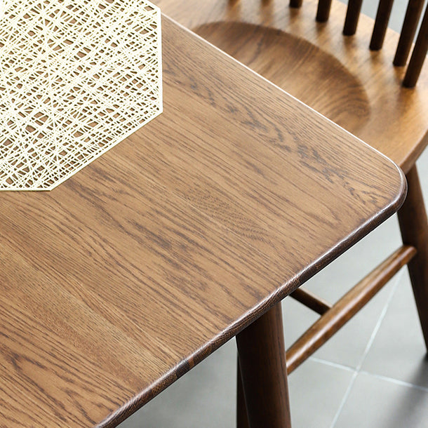 Square Industrial Dining Table Wood Color Fixed Table with Oakwood Solid Wood Clearhalo ' dining_table' 'Dining Tables & Seating' 'Dining Tables' 'furn' 'furn_dining_table' 'Furniture' 'furniture_dining_table' 'Kitchen & Dining Furniture' 'kitchen&dining_furn' 'kitchen' 'kitchen_dining_table' 3815940