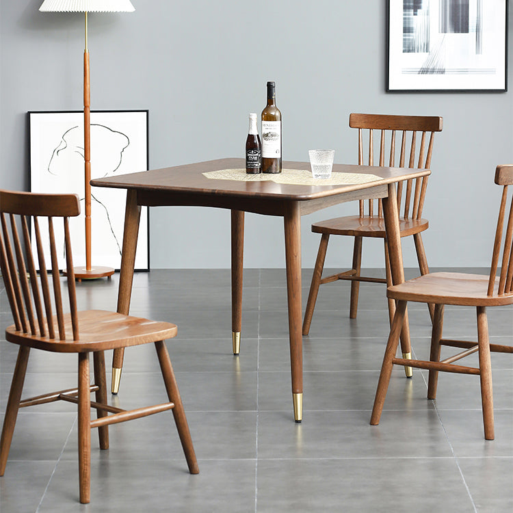 Square Industrial Dining Table Wood Color Fixed Table with Oakwood Solid Wood Clearhalo ' dining_table' 'Dining Tables & Seating' 'Dining Tables' 'furn' 'furn_dining_table' 'Furniture' 'furniture_dining_table' 'Kitchen & Dining Furniture' 'kitchen&dining_furn' 'kitchen' 'kitchen_dining_table' 3815942