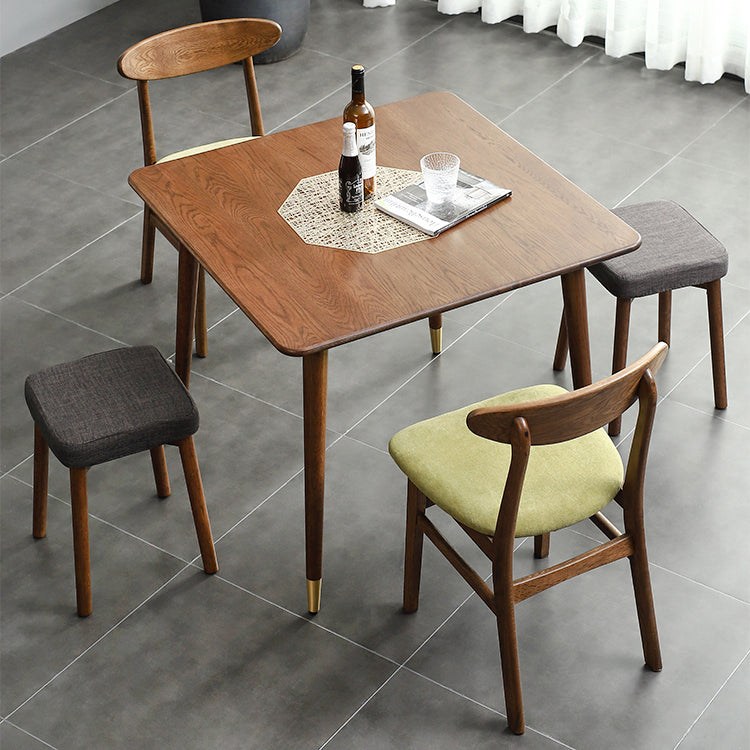 Square Industrial Dining Table Wood Color Fixed Table with Oakwood Solid Wood Clearhalo ' dining_table' 'Dining Tables & Seating' 'Dining Tables' 'furn' 'furn_dining_table' 'Furniture' 'furniture_dining_table' 'Kitchen & Dining Furniture' 'kitchen&dining_furn' 'kitchen' 'kitchen_dining_table' 3815945