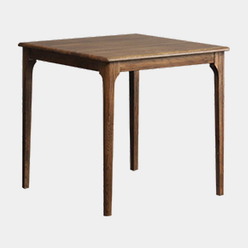Square Wood Color Dining Table Oak Solid Wood Table Industrial with 4 Legs Walnut Without Chairs Clearhalo ' dining_table' 'Dining Tables & Seating' 'Dining Tables' 'furn' 'furn_dining_table' 'Furniture' 'furniture_dining_table' 'Kitchen & Dining Furniture' 'kitchen&dining_furn' 'kitchen' 'kitchen_dining_table' 3815948