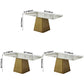 Metal Traditional Luxury Rectangle Indoor Table Sintered Stone Table with Pedestal Clearhalo ' dining_table' 'Dining Tables & Seating' 'Dining Tables' 'furn' 'furn_dining_table' 'Furniture' 'furniture_dining_table' 'Kitchen & Dining Furniture' 'kitchen&dining_furn' 'kitchen' 'kitchen_dining_table' 3815985