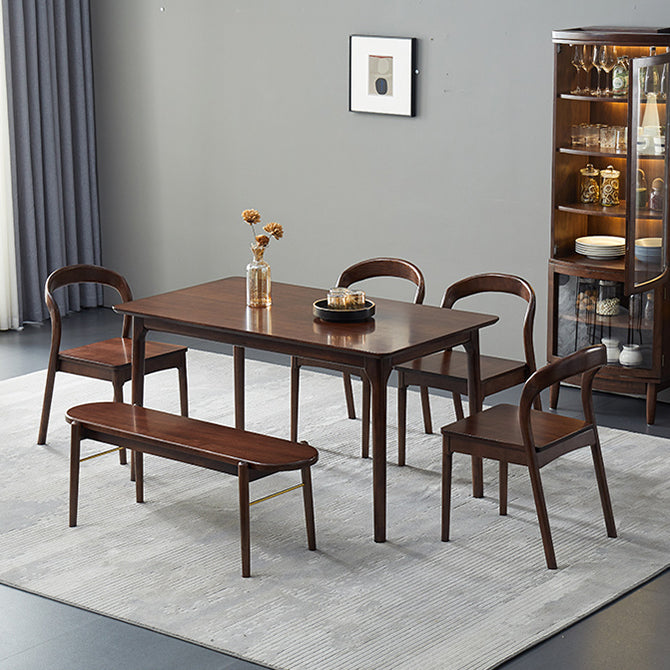 Rectangle Hickory Wooden Dining Table Modern Table in Nature with 4 Legs Clearhalo ' dining_table' 'Dining Tables & Seating' 'Dining Tables' 'furn' 'furn_dining_table' 'Furniture' 'furniture_dining_table' 'Kitchen & Dining Furniture' 'kitchen&dining_furn' 'kitchen' 'kitchen_dining_table' 3815996