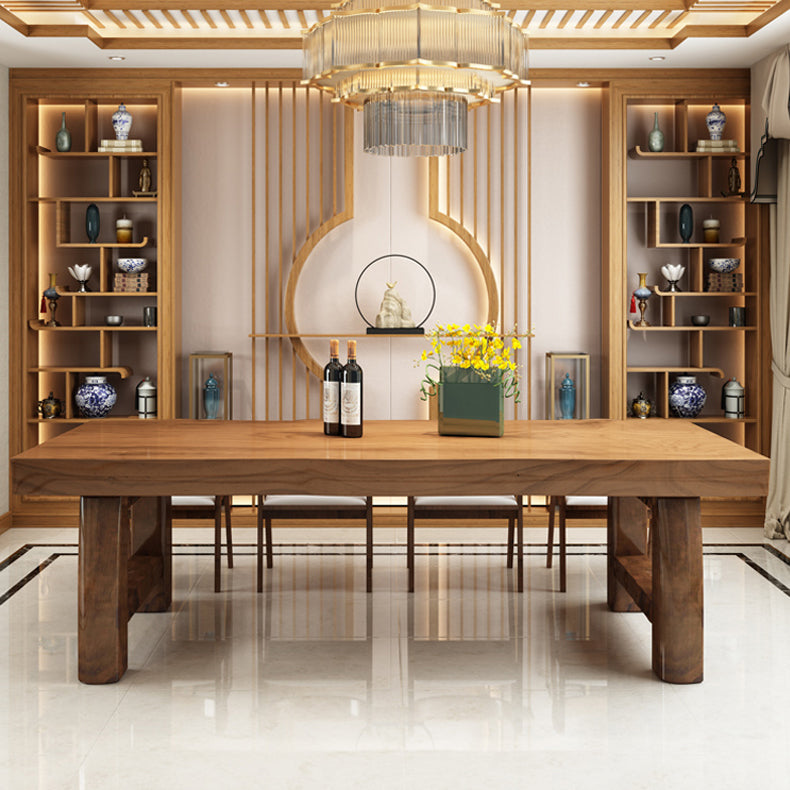 Simple Solid Wood Brown Dining Table Rectangle Shape Standard Dining Table for Kitchen Clearhalo ' dining_table' 'Dining Tables & Seating' 'Dining Tables' 'furn' 'furn_dining_table' 'Furniture' 'furniture_dining_table' 'Kitchen & Dining Furniture' 'kitchen&dining_furn' 'kitchen' 'kitchen_dining_table' 3816003