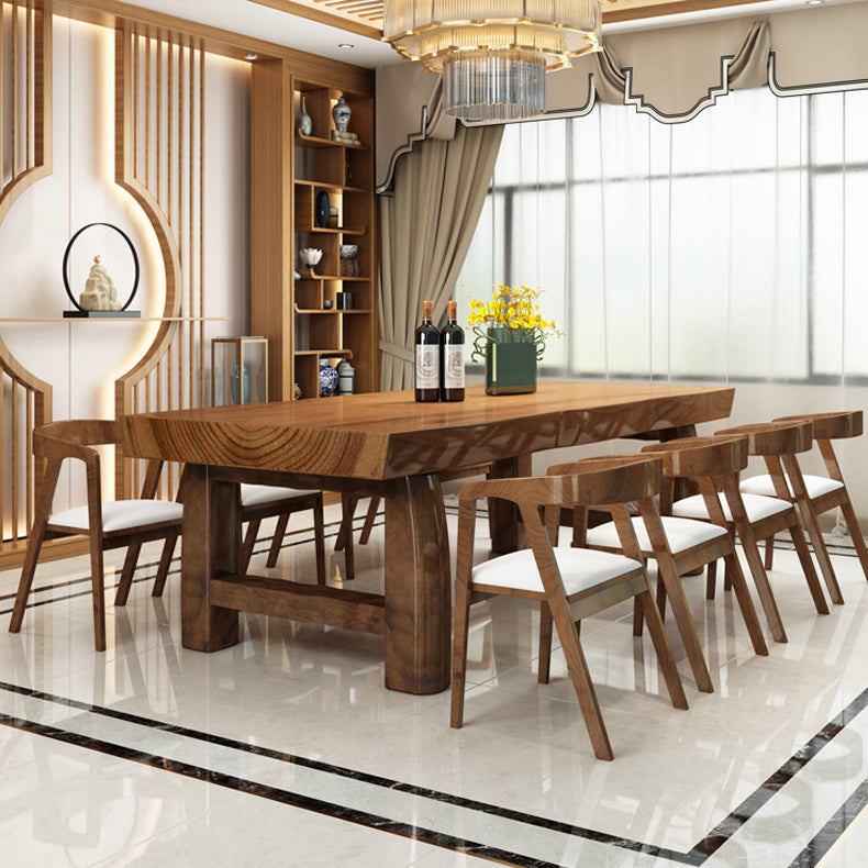 Simple Solid Wood Brown Dining Table Rectangle Shape Standard Dining Table for Kitchen Clearhalo ' dining_table' 'Dining Tables & Seating' 'Dining Tables' 'furn' 'furn_dining_table' 'Furniture' 'furniture_dining_table' 'Kitchen & Dining Furniture' 'kitchen&dining_furn' 'kitchen' 'kitchen_dining_table' 3816008