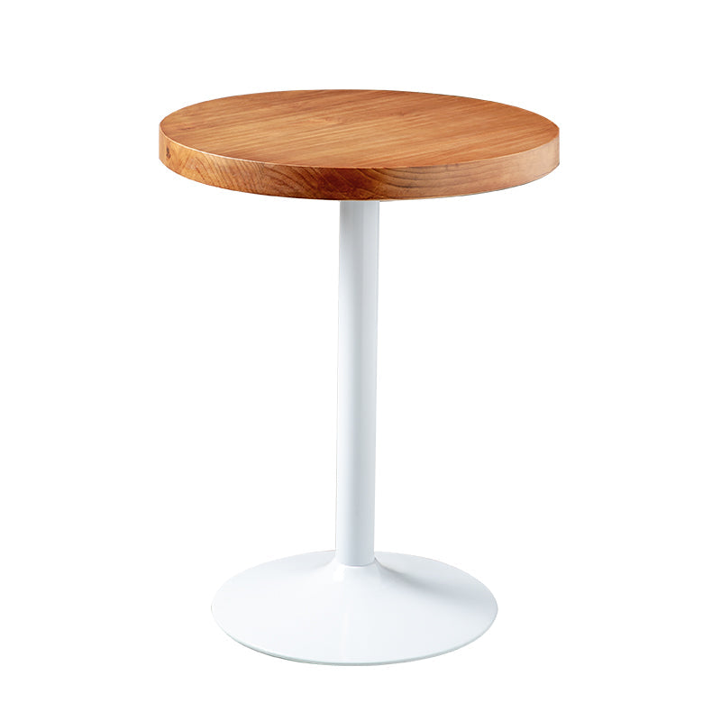 Solid Wood Industrial Dining Table Brown Top Table with White Frame for Dinning Room Round Without Chairs Clearhalo ' dining_table' 'Dining Tables & Seating' 'Dining Tables' 'furn' 'furn_dining_table' 'Furniture' 'furniture_dining_table' 'Kitchen & Dining Furniture' 'kitchen&dining_furn' 'kitchen' 'kitchen_dining_table' 3816013