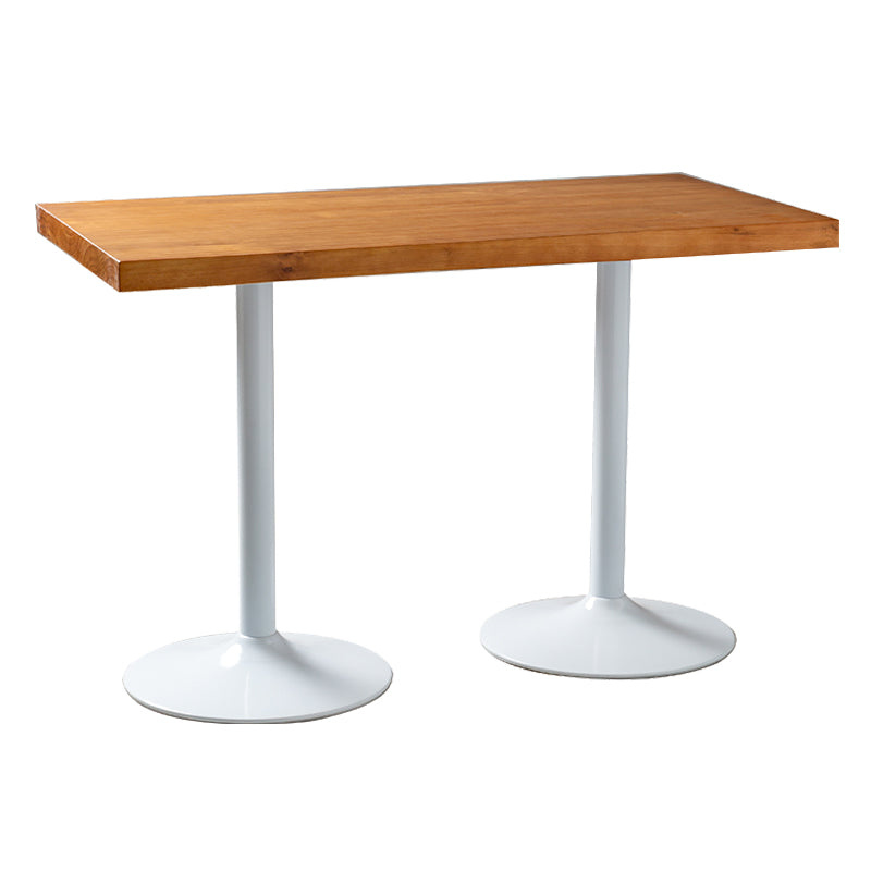 Solid Wood Industrial Dining Table Brown Top Table with White Frame for Dinning Room Rectangle Without Chairs Clearhalo ' dining_table' 'Dining Tables & Seating' 'Dining Tables' 'furn' 'furn_dining_table' 'Furniture' 'furniture_dining_table' 'Kitchen & Dining Furniture' 'kitchen&dining_furn' 'kitchen' 'kitchen_dining_table' 3816017