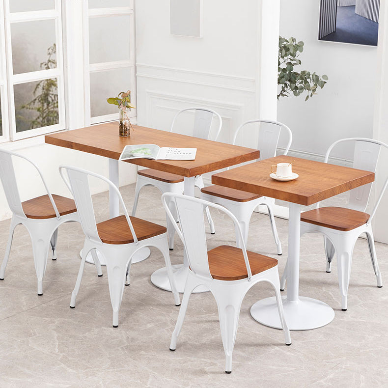 Solid Wood Industrial Dining Table Brown Top Table with White Frame for Dinning Room Clearhalo ' dining_table' 'Dining Tables & Seating' 'Dining Tables' 'furn' 'furn_dining_table' 'Furniture' 'furniture_dining_table' 'Kitchen & Dining Furniture' 'kitchen&dining_furn' 'kitchen' 'kitchen_dining_table' 3816024