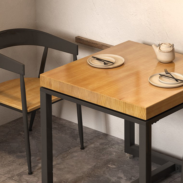 Solid Wood Industrial Dining Table Trestle Base Square Table for Dinning Room Clearhalo ' dining_table' 'Dining Tables & Seating' 'Dining Tables' 'furn' 'furn_dining_table' 'Furniture' 'furniture_dining_table' 'Kitchen & Dining Furniture' 'kitchen&dining_furn' 'kitchen' 'kitchen_dining_table' 3816033