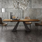 Rectangle Solid Wood Table Modern Dining Table with Metal Pedestal Base Clearhalo ' dining_table' 'Dining Tables & Seating' 'Dining Tables' 'furn' 'furn_dining_table' 'Furniture' 'furniture_dining_table' 'Kitchen & Dining Furniture' 'kitchen&dining_furn' 'kitchen' 'kitchen_dining_table' 3816049