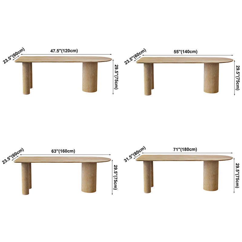 Simplicity Style Pine Freeform Solid Wood Dining Table 3 Legs Base Table for Home Clearhalo ' dining_table' 'Dining Tables & Seating' 'Dining Tables' 'furn' 'furn_dining_table' 'Furniture' 'furniture_dining_table' 'Kitchen & Dining Furniture' 'kitchen&dining_furn' 'kitchen' 'kitchen_dining_table' 3816082
