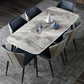 Contemporary Rectangle Dining Table Grey Sintered Stone Dining Table with 4 Black Legs Clearhalo ' dining_table' 'Dining Tables & Seating' 'Dining Tables' 'furn' 'furn_dining_table' 'Furniture' 'furniture_dining_table' 'Kitchen & Dining Furniture' 'kitchen&dining_furn' 'kitchen' 'kitchen_dining_table' 3816084