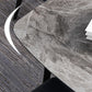 Contemporary Rectangle Dining Table Grey Sintered Stone Dining Table with 4 Black Legs Clearhalo ' dining_table' 'Dining Tables & Seating' 'Dining Tables' 'furn' 'furn_dining_table' 'Furniture' 'furniture_dining_table' 'Kitchen & Dining Furniture' 'kitchen&dining_furn' 'kitchen' 'kitchen_dining_table' 3816092