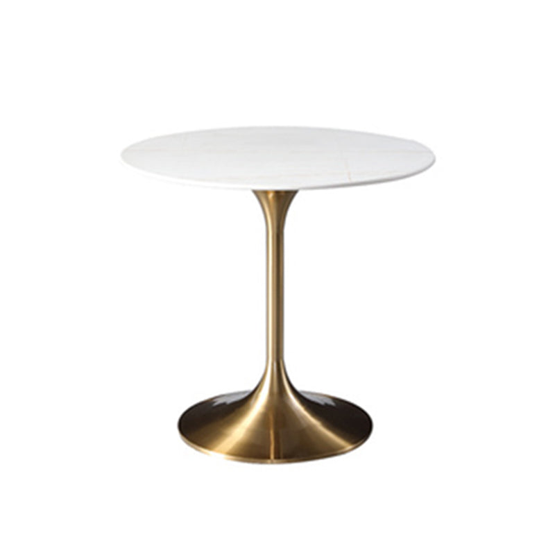 Round Two-Color Dining Table Sintered Stone Table Luxury with Tulip Base White Without Chairs Clearhalo ' dining_table' 'Dining Tables & Seating' 'Dining Tables' 'furn' 'furn_dining_table' 'Furniture' 'furniture_dining_table' 'Kitchen & Dining Furniture' 'kitchen&dining_furn' 'kitchen' 'kitchen_dining_table' 3816103