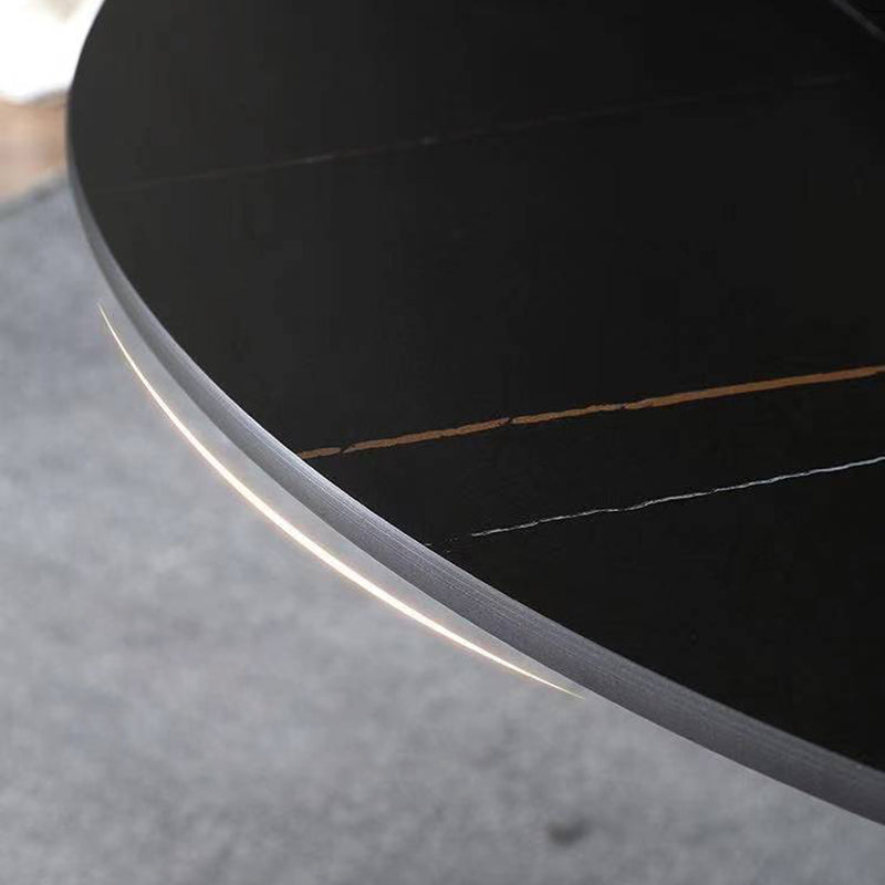 Round Two-Color Dining Table Sintered Stone Table Luxury with Tulip Base Clearhalo ' dining_table' 'Dining Tables & Seating' 'Dining Tables' 'furn' 'furn_dining_table' 'Furniture' 'furniture_dining_table' 'Kitchen & Dining Furniture' 'kitchen&dining_furn' 'kitchen' 'kitchen_dining_table' 3816107