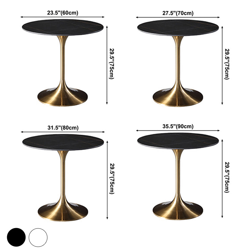 Round Two-Color Dining Table Sintered Stone Table Luxury with Tulip Base Clearhalo ' dining_table' 'Dining Tables & Seating' 'Dining Tables' 'furn' 'furn_dining_table' 'Furniture' 'furniture_dining_table' 'Kitchen & Dining Furniture' 'kitchen&dining_furn' 'kitchen' 'kitchen_dining_table' 3816109